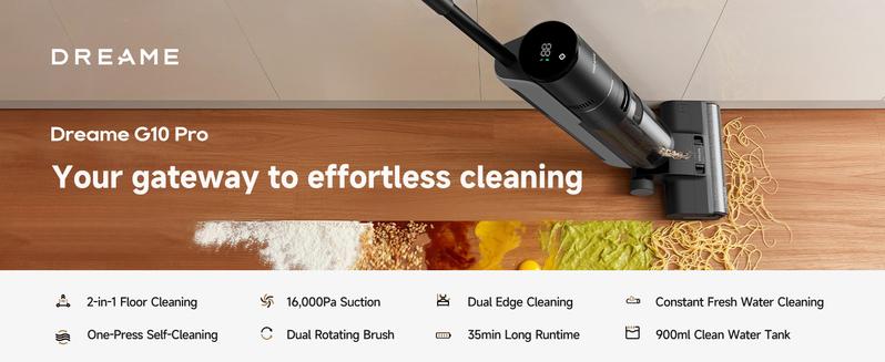 DREAME G10 Pro Vacuum Mop, Wet Dry Vacuum Cleaner, Cordless Vacuum Mop All in One for Hard Floors