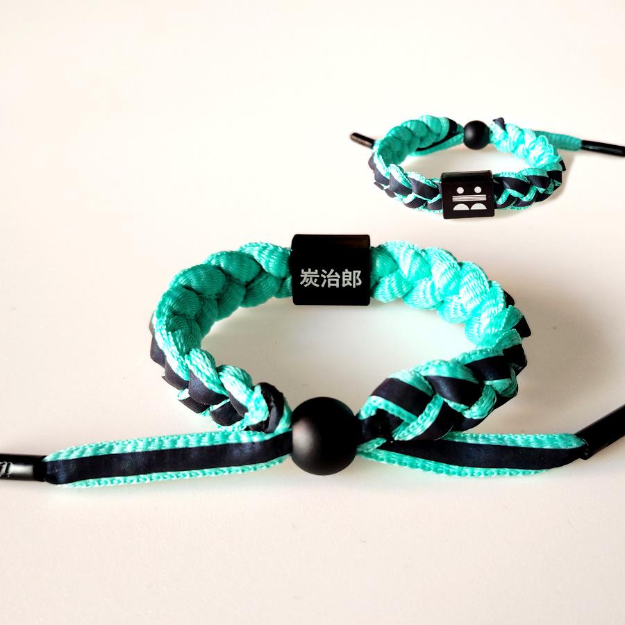 Anime Demon Slayer: Kimetsu no Yaiba, Tanjiro, Zenitsu, Tanjiro's woven bracelet, birthday gift for teenagers and couples, holiday gift, niche fashion, unique style