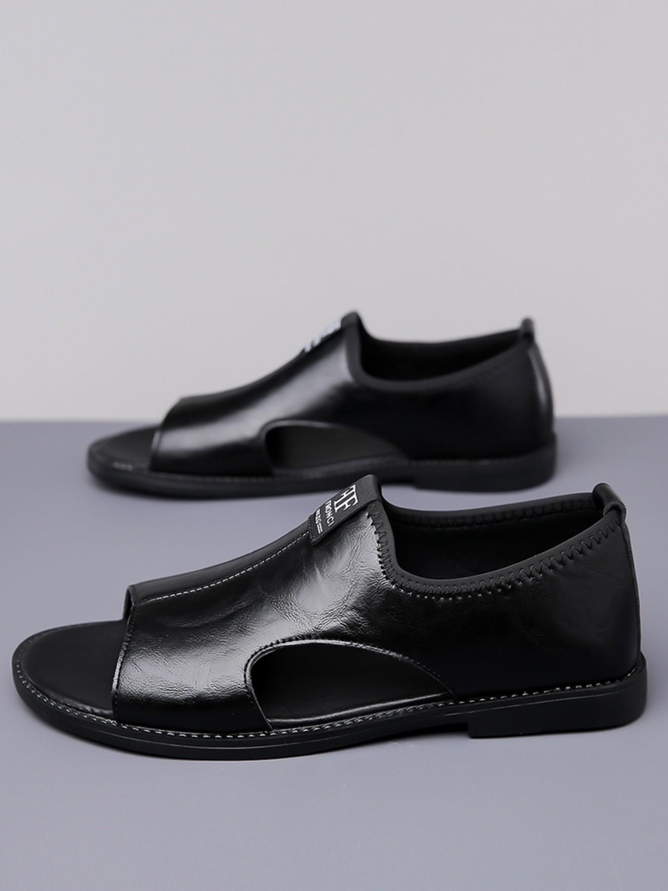 Classic Men's Dual Strap Sandals, Smooth Surface, Flexible Insole, Ideal for Warm Weather Outdoor Activities, Travel-Friendly, Versatile Casual Style