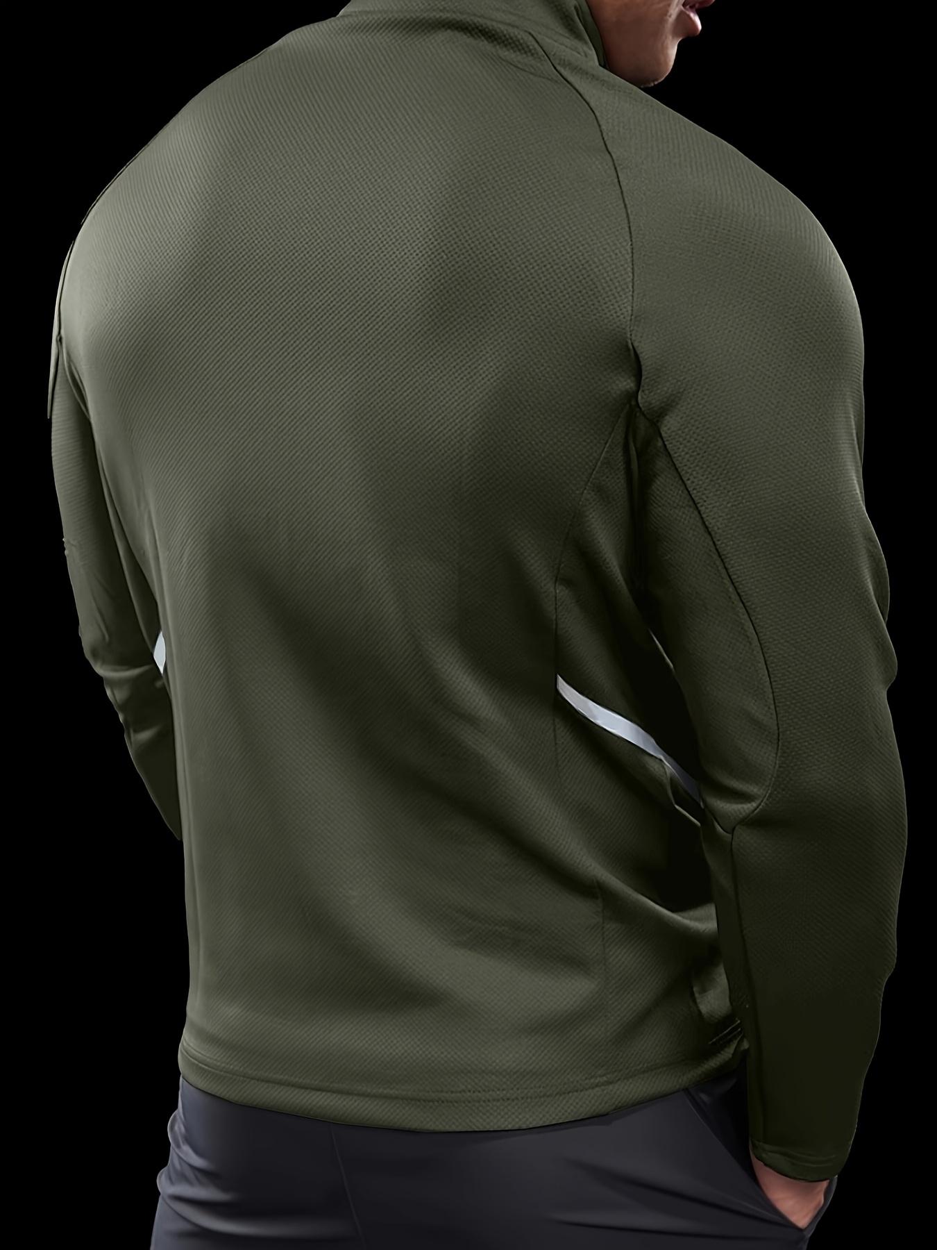 Men's Lightweight Jacket - Comfortable Polyester Fabric, Quick Dry, Slim Fit, Zipper Training Suit for Hiking & Fitness, Spring Autumn Long Sleeve Tops