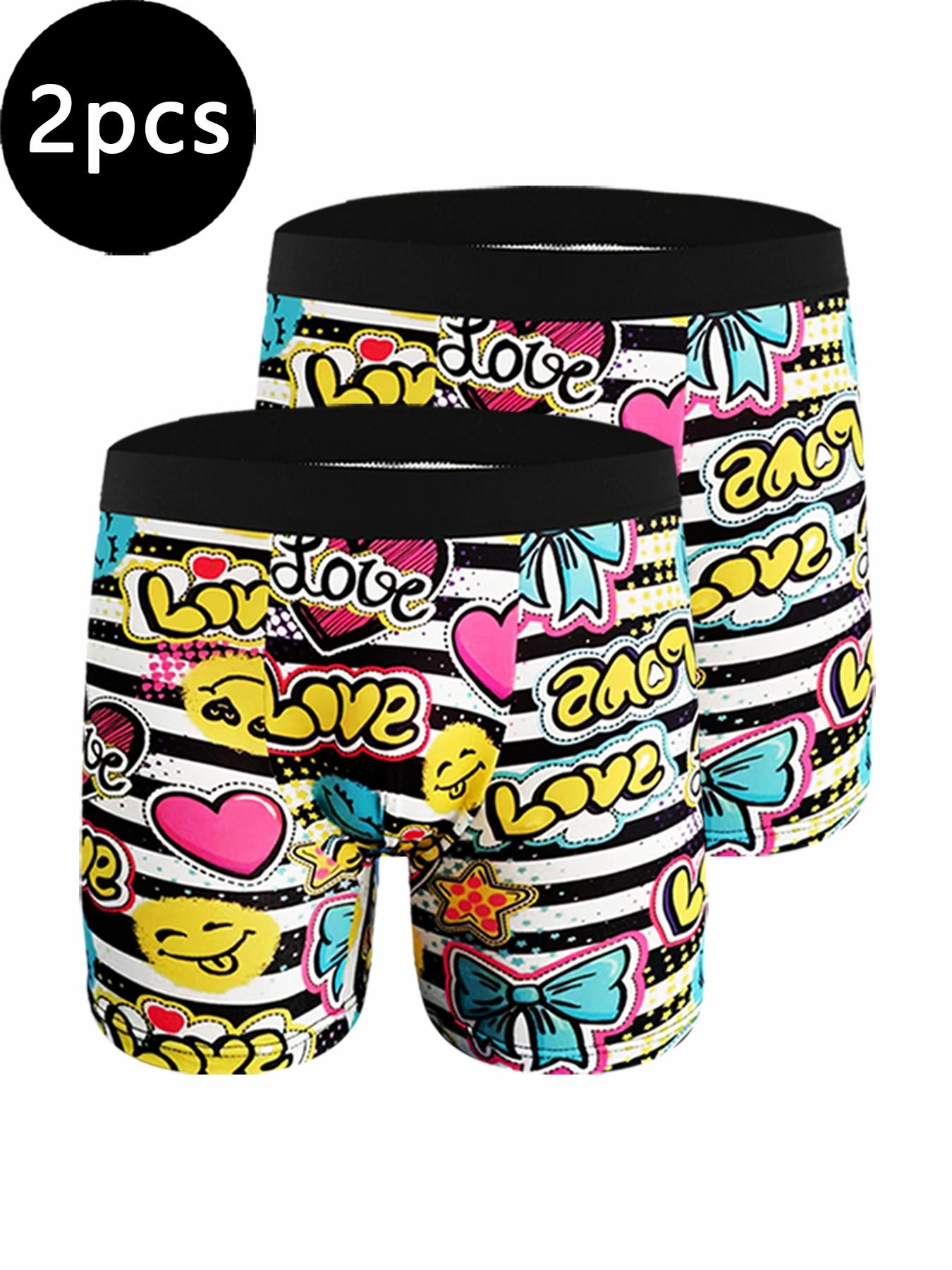 Men's trendy graffiti boxer briefs, soft and highly elastic, combining both comfort and stylish appearance