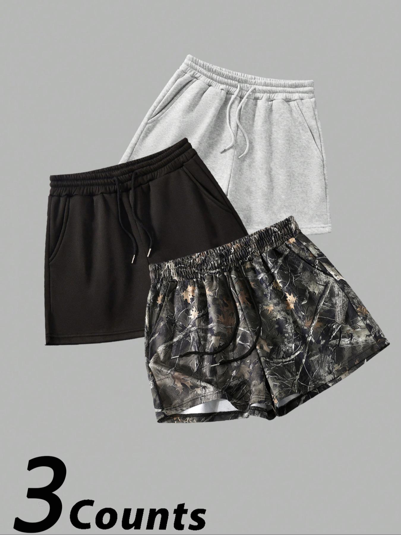 Women's Plain & Camo Print Shorts, Casual Comfy Breathable Shorts for Summer, Ladies Bottoms for Daily Wear Women's Plain & Camo Print Shorts, Casual Comfy Breathable Shorts for Summer, Ladies Bottoms for Daily Wear