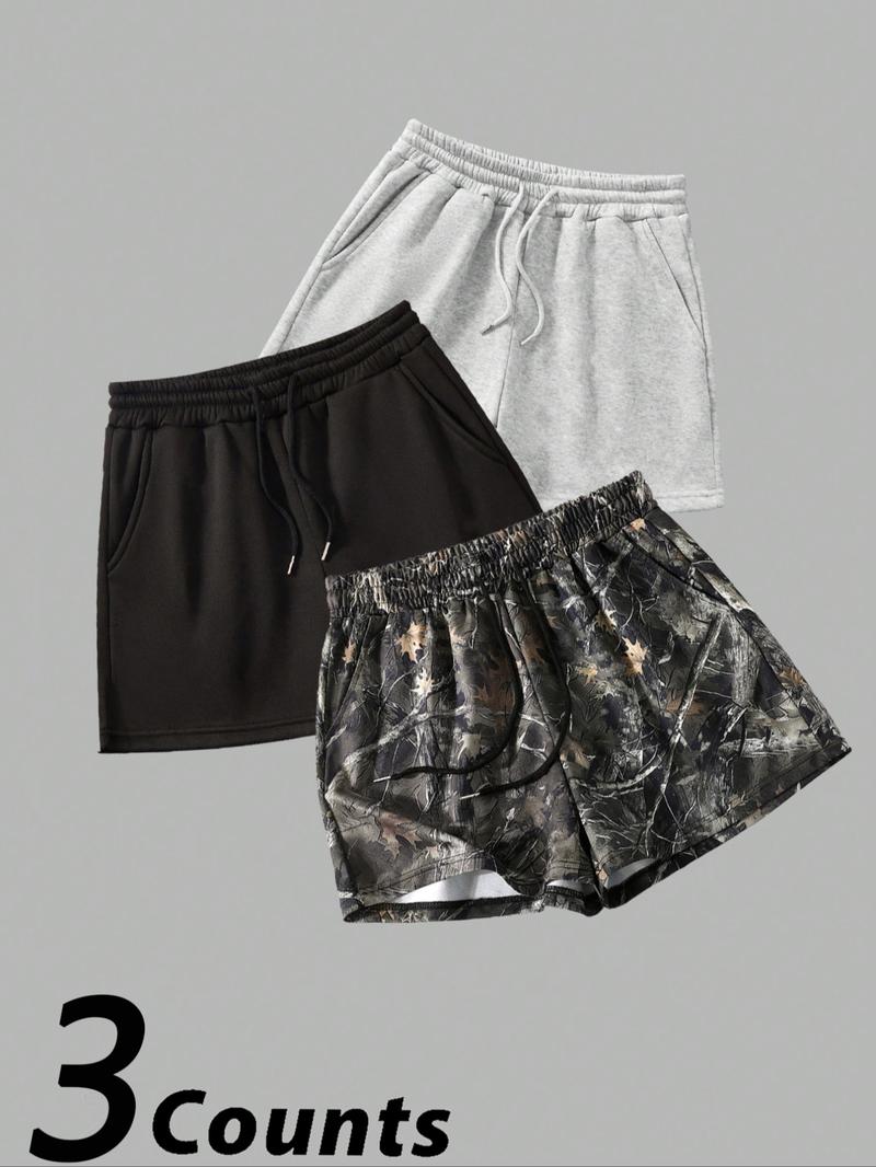 Women's Plain & Camo Print Shorts, Casual Comfy Breathable Shorts for Summer, Ladies Bottoms for Daily Wear