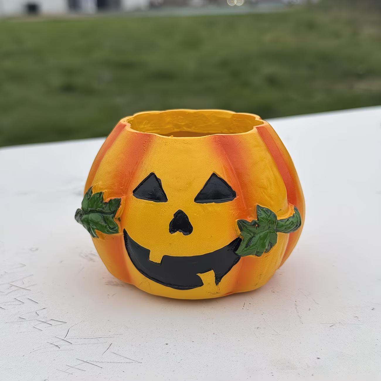 Resin Pumpkin Planter, Durable Waterproof, Indoor Outdoor Plant Decor, Halloween Decoration, Unique Home Ornament, Gift Idea