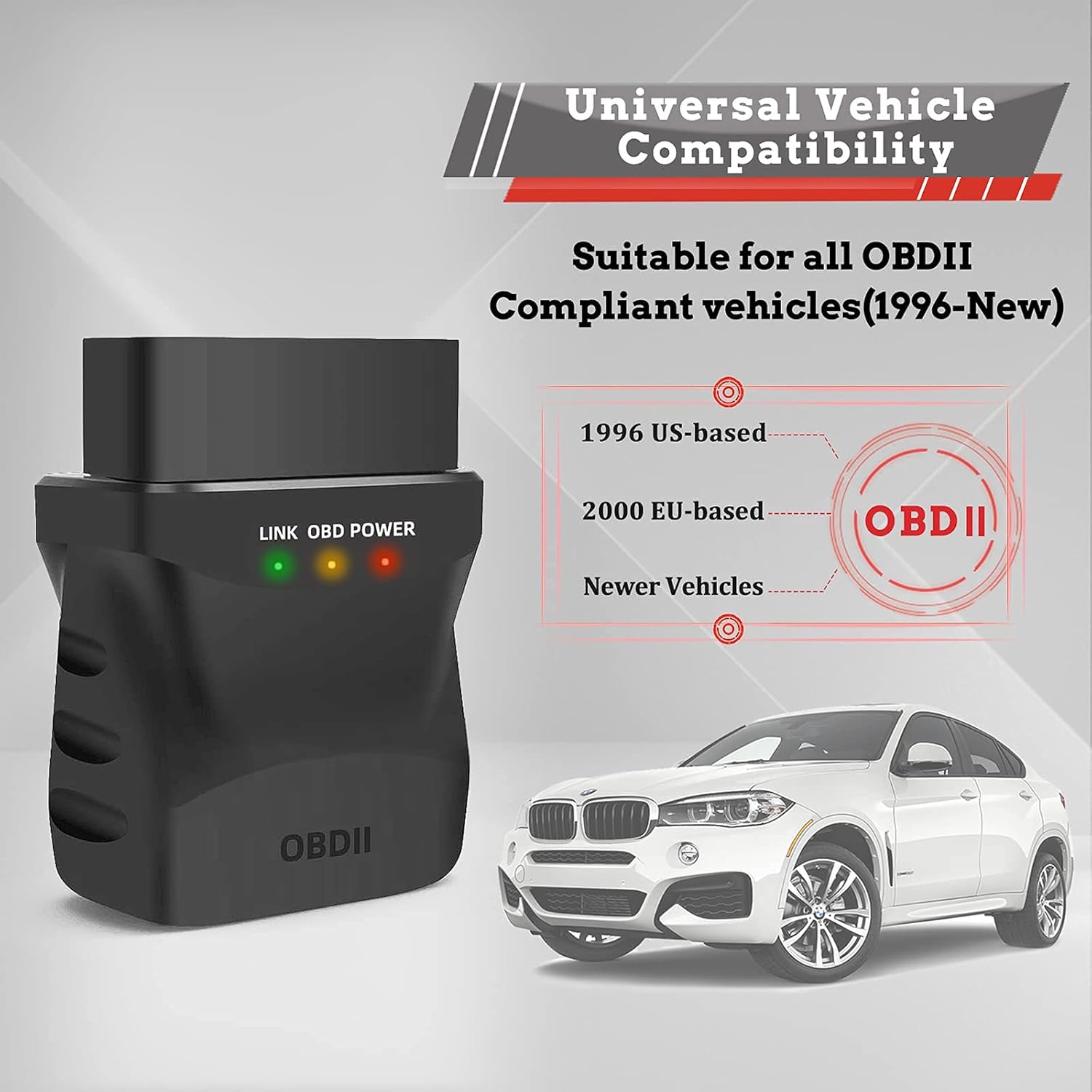 Car Code Reader V015 Bluetooth 4.0 OBD2 Scanner for iOS/Android/PC - Automobile Fault Diagnosis Instrument with Bluetooth Engine Tester Functionality