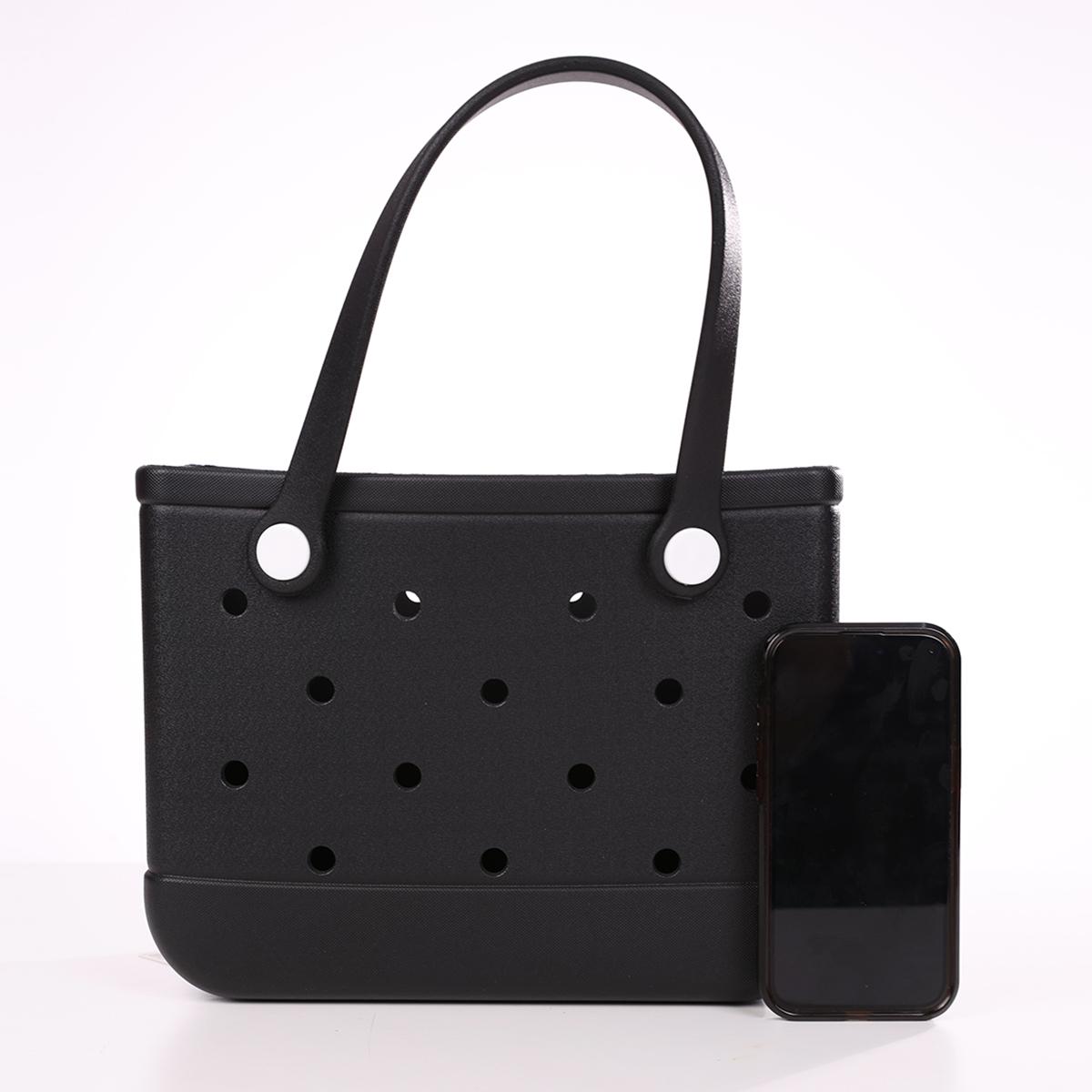 MINISO Classic Style Holes Handheld Bag - Casual Outings,An Eye-catching Item for Everyday Travel,Durable Lunch Bags For Girls Suitable Size Cute Bento Bags With Handle Beach Bag Waterproof,Easter Basket Gift