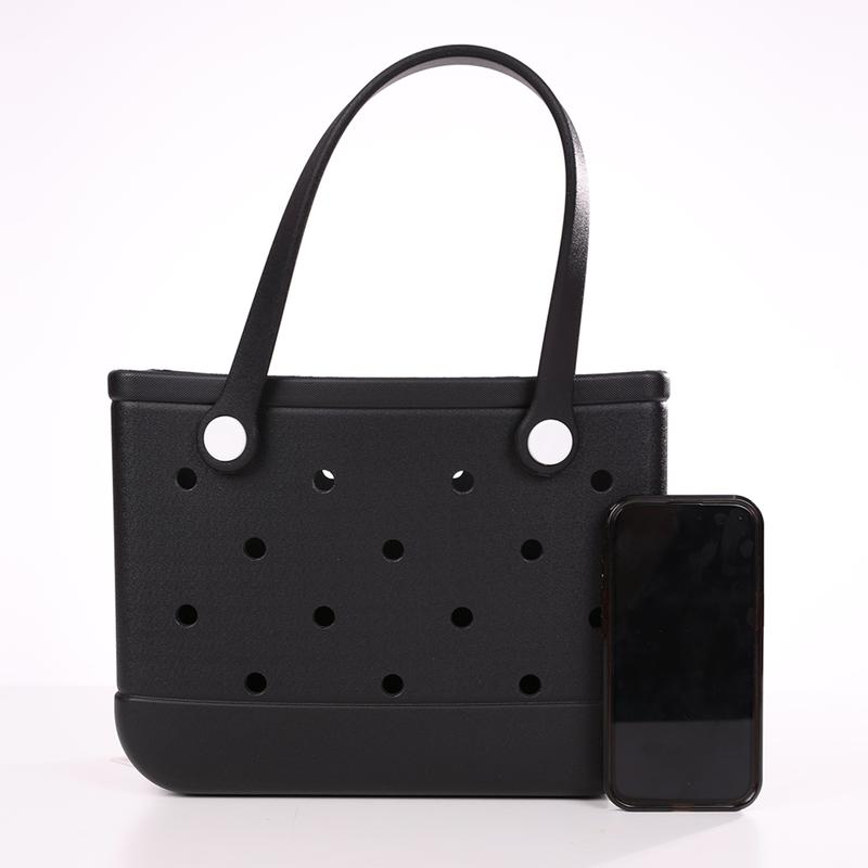 MINISO Classic Style Holes Handheld Bag - Casual Outings,An Eye-catching Item for Everyday Travel,Durable Lunch Bags For Girls Suitable Size Cute Bento Bags With Handle Beach Bag Waterproof,Hole Bag with a Hole Diameter of 1 cm