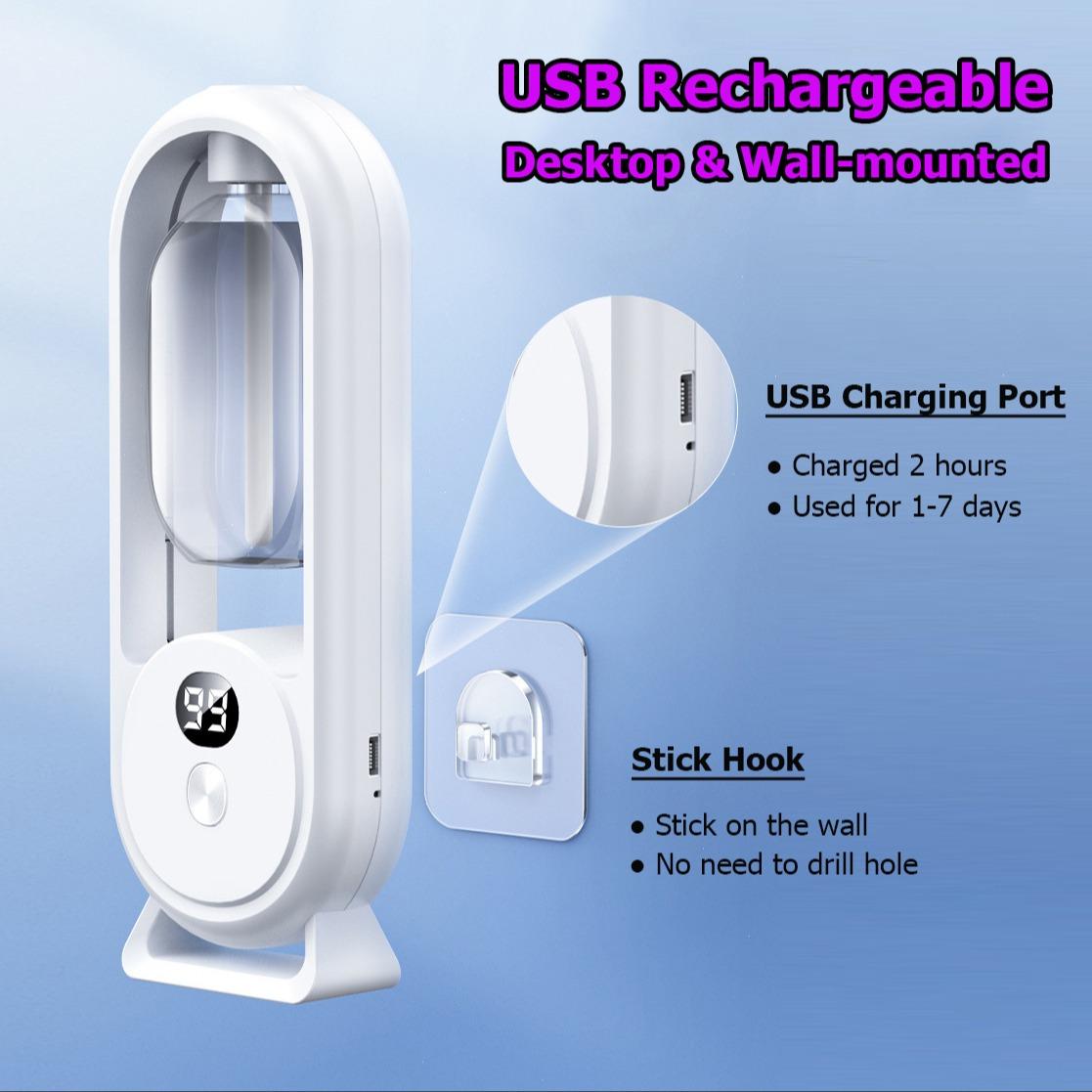 Home Aromatherapy Mist Maker Aroma Diffuser with 3 Essential Oils, Timer Automatic Spray, 5 Spray Modes, USB Charging, Long Battery Life, Multi-Scene Use