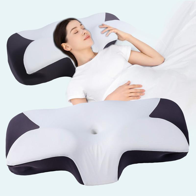 Widened double-wing neck pillow with a cool, breathable design and a removable pillowcase. Available in two different heights. Enlarged armrests accommodate both supine and prone sleepers.Ergonomic memory foam pillow. Valentine's and Christmas gifts.