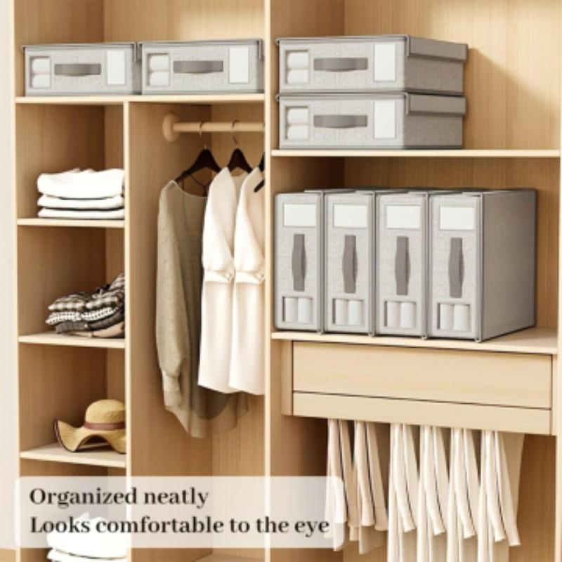 Foldable Large Capacity Bedding Storage Box with Viewing Window, Organize Sheets, Pillows, and Duvets Easily, Space-Saving Design for Neat Storage, Folding Storage Bin, Collapsible Storage Box, Bed Sheets Organizers