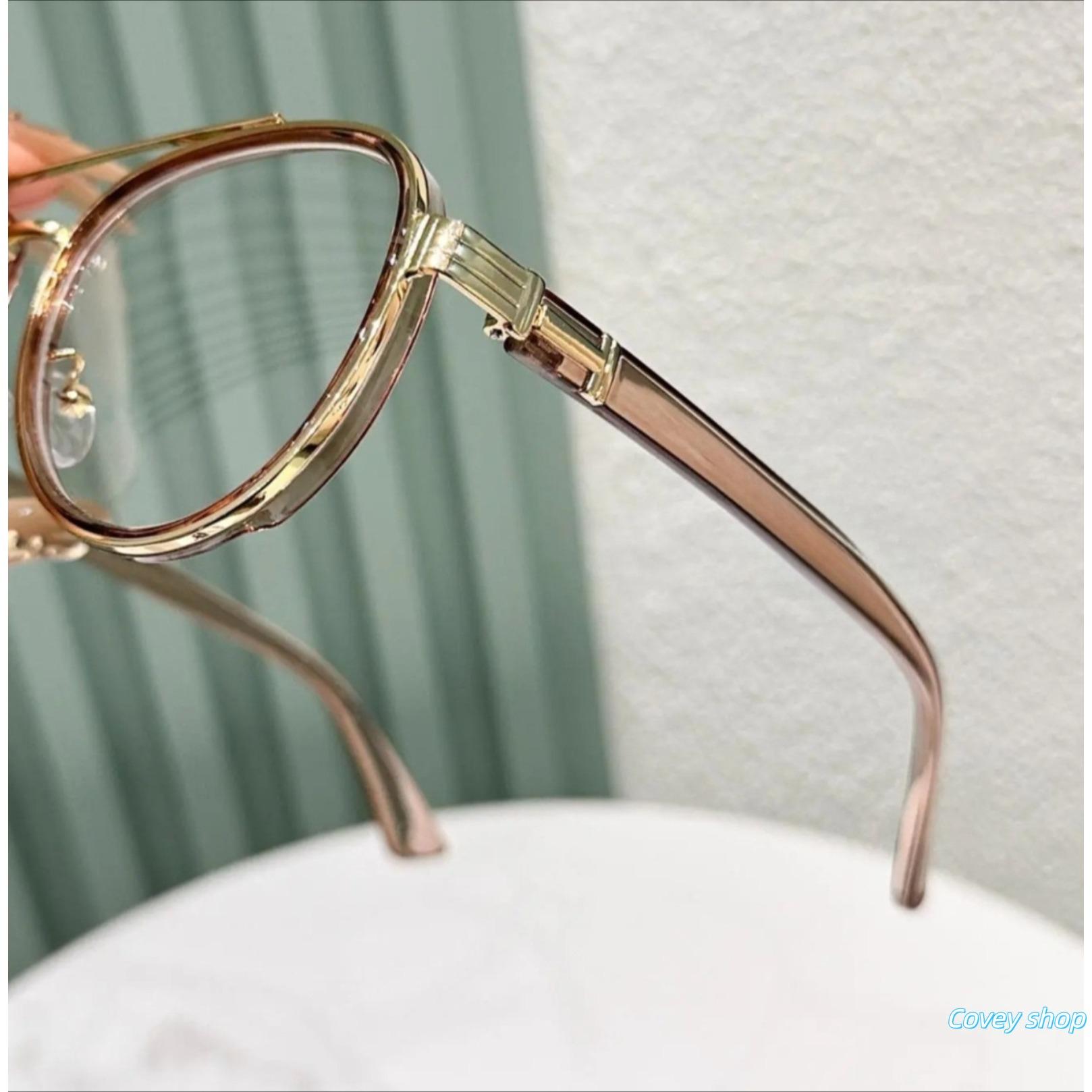 Unisex Double Bridge Square Browline Eyeglass Frames, Trendy Transparent Rim Optical Eyewear, Versatile Fashion Frames for Daily Outfits, Office Work & Student Casual Styling