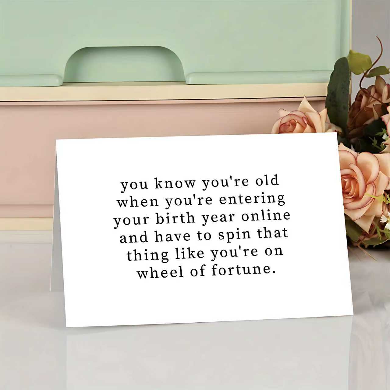 1/3/7pcs  Funny 30th 40th 50th Birthday Card for Men Women, Humorous Wheel of Fortune Age Joke Greeting Card for Friend, Coworker, Dad, Mom, Hilarious Getting Older Bday Card for Birthday, Milestone Celebration, Retirement Gift