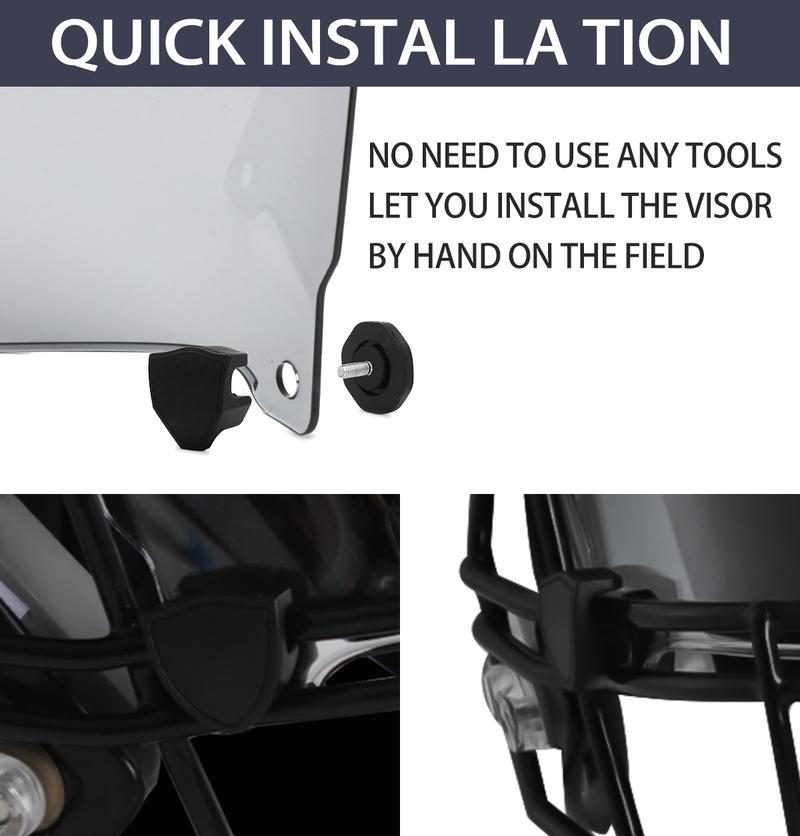 Silver Football Visor - Football Visors for Helmet - Football Helmet Visor Fits Adult & Youth Football Helmets - Anti-Fog, Scratch Resistant Clear Visor Football Face Shield