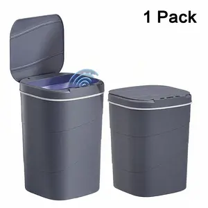A 14L/18L Capacity Kitchen Smart Trash Can with Touch-Free Design via Smart Sensors, Odor Prevention, Stylish Appearance, Durability, and Low Energy Consumption (Requires 2 AA Batteries, Not Included), for Home/Office/Bedroom/Kitchen, Touchless Trash Bin