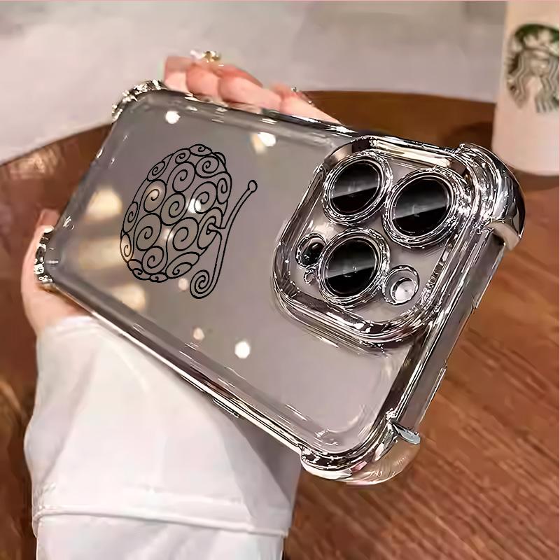 One Piece Luffy Shanks Pattern Aesthetic Electroplated TPU Casing For iphone 16 15 14 13 12 11 X XS PRO PLUS MAX Four Corners Anti-Fall Transparent Soft Silicone Gift Shockproof Protection Anti-Drop Protective Protector Phone Cases Shell Cover