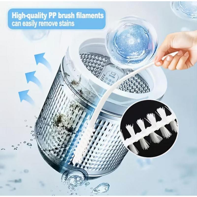 Long Handle Powerful Washing Machine Cleaning Brush, Flexible Deep Clean Head, Durable Plastic Material, for Roller & Top Load Washers