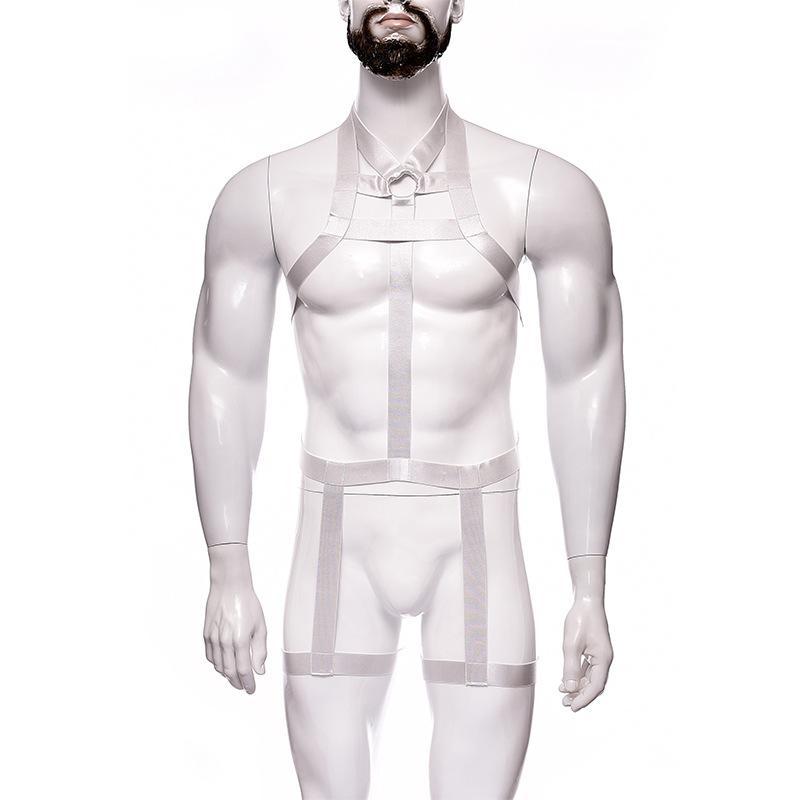Men's Fashion Nightclub Style One-Piece Bondage Chest Harness Set, Elastic Adjustable, Perfect for Party, Nightclub & Stage Performance