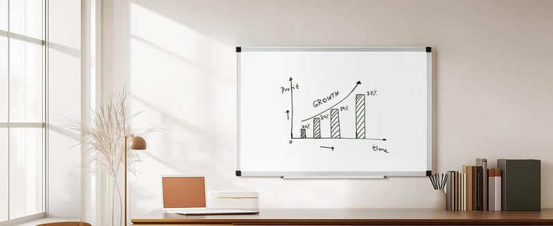 Magnetic Dry Erase Board, 36 X 24 Inch White Board, Sliver Reinforced Aluminum Frame,1 Dry Eraser & 2 Dry Erase Markers & 4 Push Pin Magnets