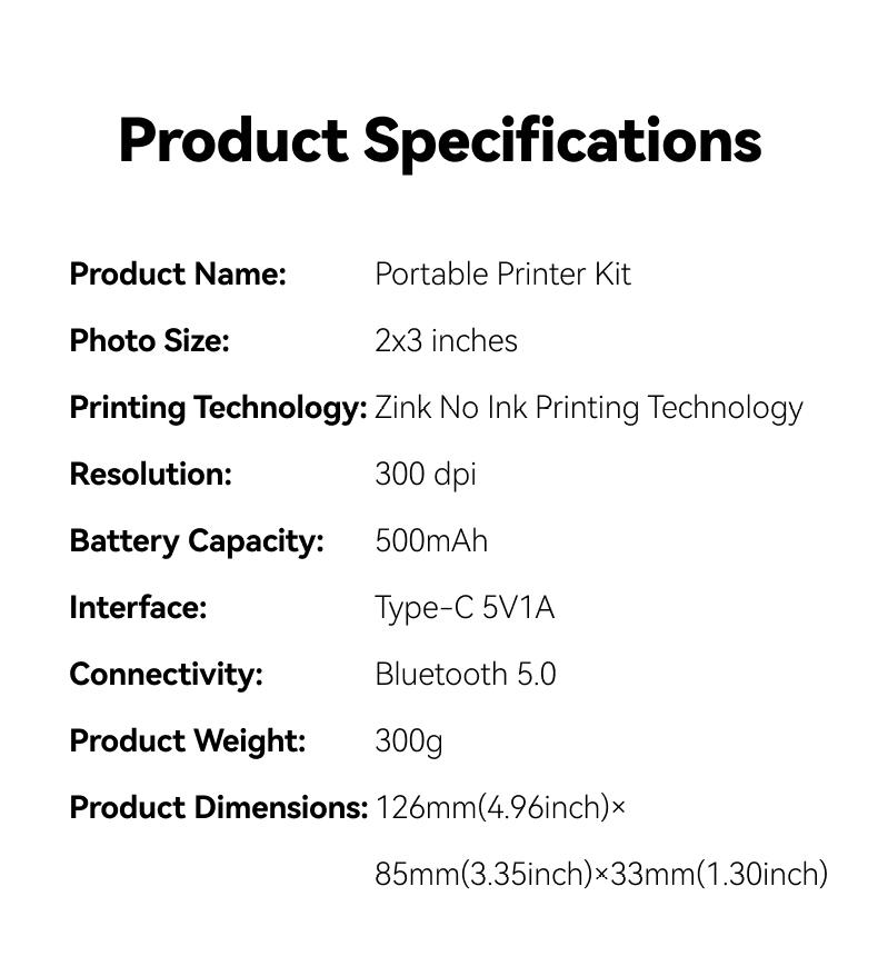 【TikTokShopFallDealsForYou】TELESIN Instant Camera Kit – Bluetooth Pocket Photo Printer with Magnetic Case, ZINK Inkless Printing, Adhesive Photos, Works with Foldable Phones, Perfect On-the-Go Gift for Moms