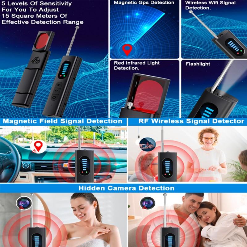 Hidden Camera Detector, GPS Tracker Detector, RF Signal Scanner, Ideal for Office, Travel, Hotel, Car, Find Hidden GPS Trackers