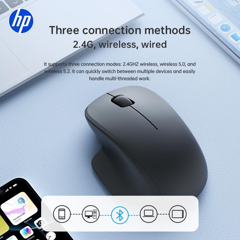 Hp Silent Wireless Dual Mode Mouse, Ergonomic Design, Fast Pairing, High Precision, Compatible with Laptops, Desktops, Tablets, Ideal for Gaming, Work, Daily Use, Computer Gaming Mouse, Cordless Mouse