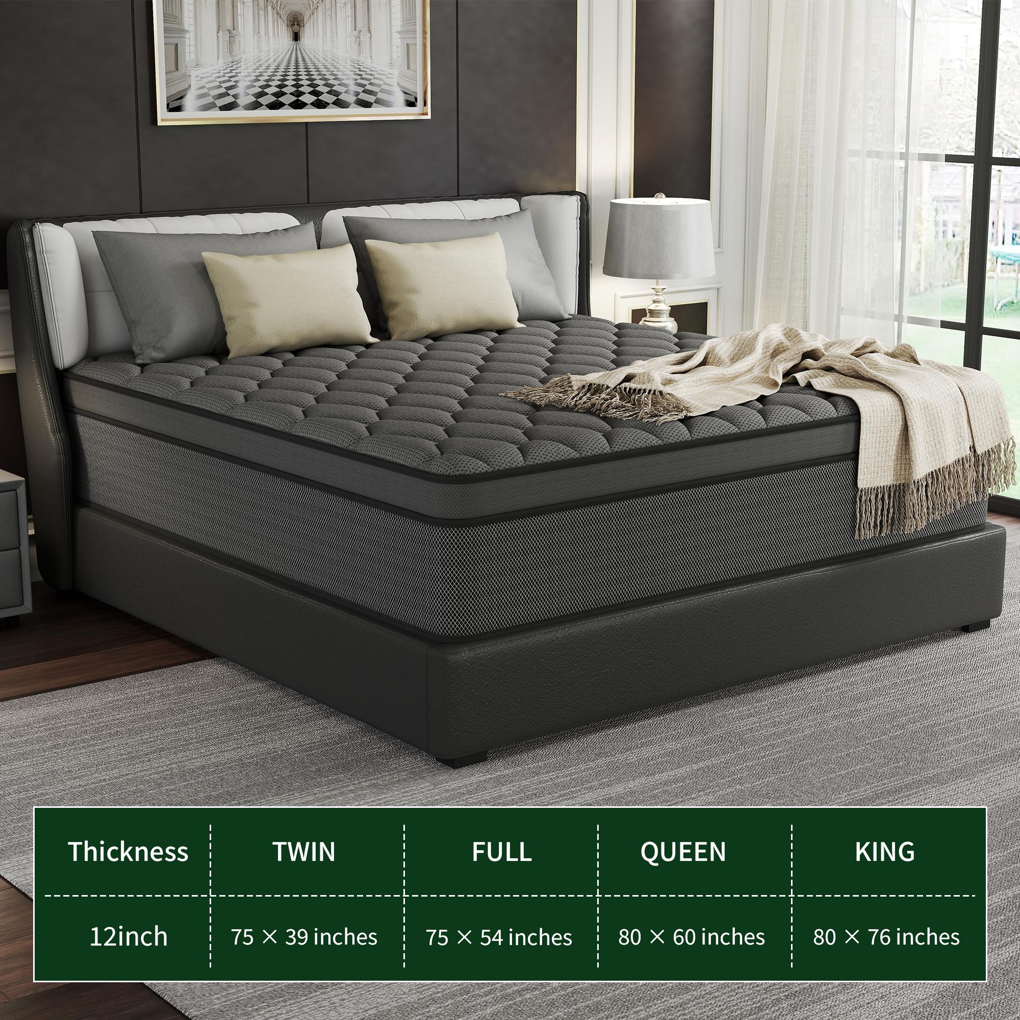 BOMASS 12-14 Inch Hybrid Mattress Twin Full Queen King Size Memory Foam InnerSpring Black Gray Mattresses Durable Medium Firm Soft Bed In A Box BOMASS 12-14 Inch Hybrid Mattress Twin Full Queen King Size Memory Foam InnerSpring Black Gray Mattresses Durable Medium Firm Soft Bed In A Box