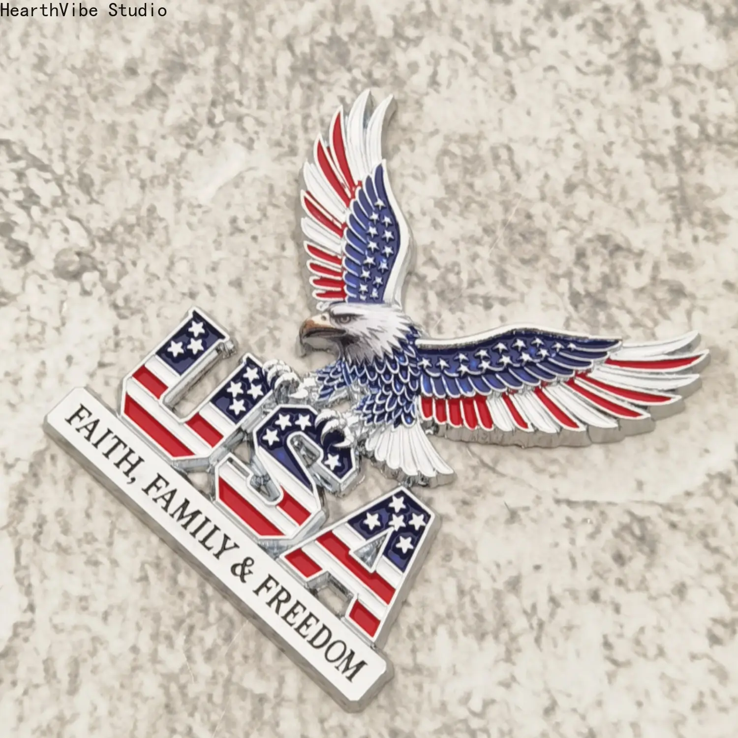 Spot metal American Eagle USA Faith Family high-end 3D three-dimensional American bald eagle car sticker