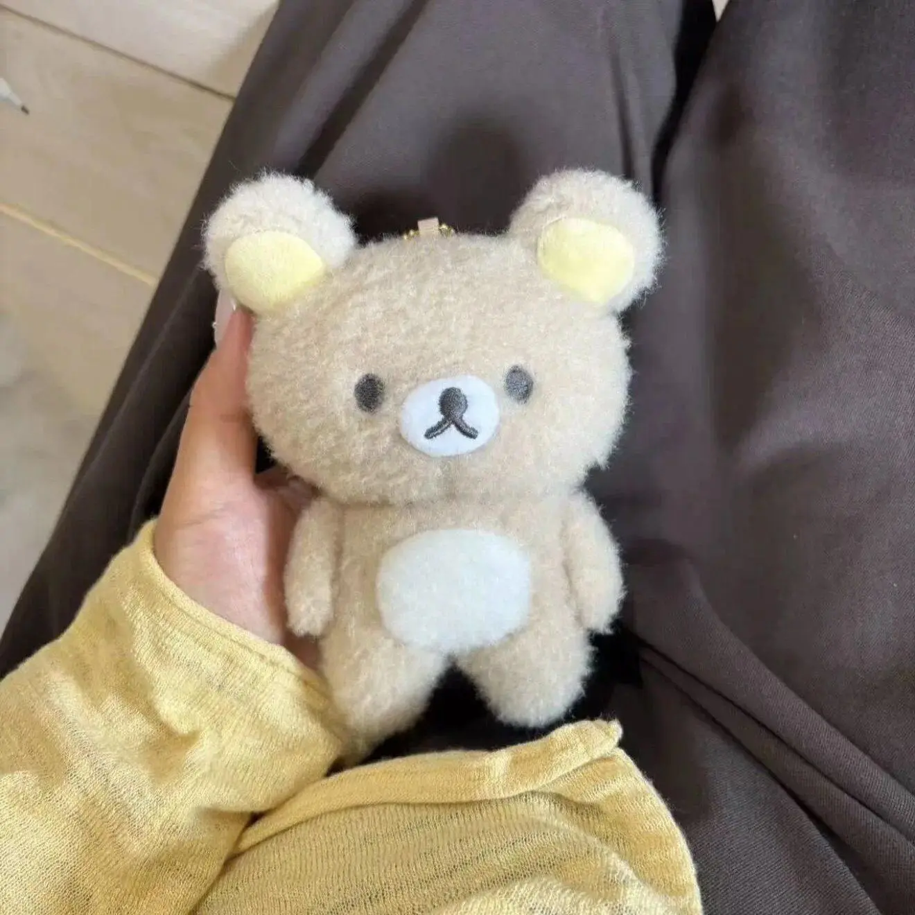 10CM Rilakkuma soft fluffy fur plush toy keychain kawaii Korilakkuma cozy bear super soft plush Stuffed bear chill bag charm toy