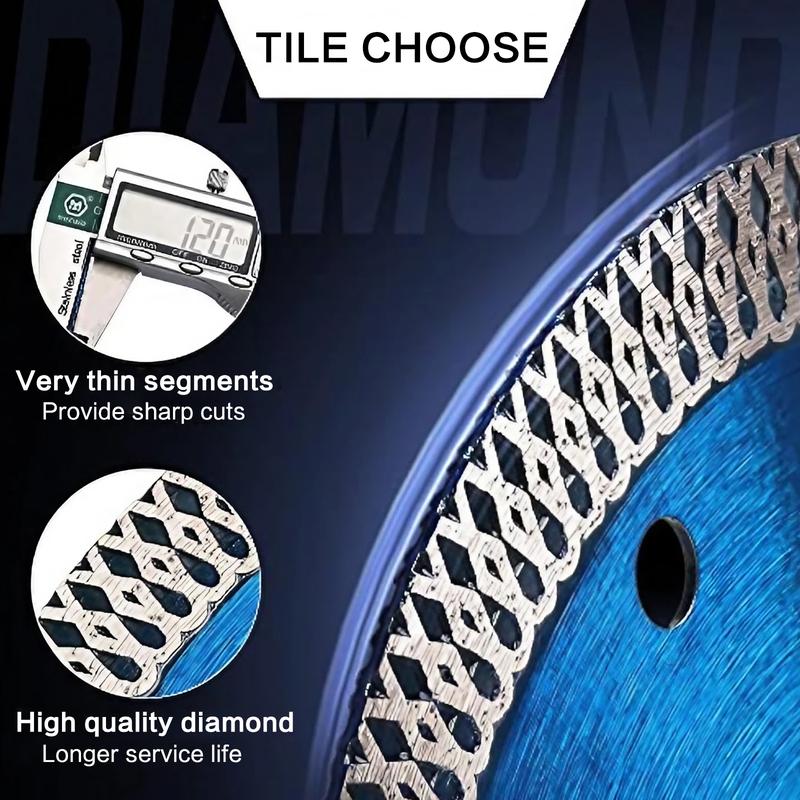 Super Thin Diamond Saw Blade, Dry/Wet Angle Grinder Wheel Disc for Cutting Porcelain Tiles, Granite, Marble, Ceramics, Power Tool Accessories
