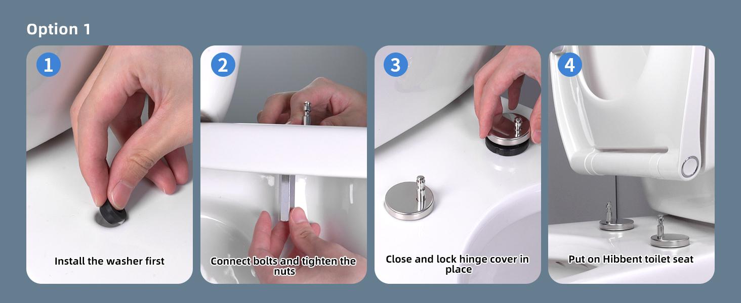 Hibbent Premium Elongated Toilet Seat with Cover(Oval) Quiet Close, One-Click to Quick Release, Easy Installation Never Loosen Hinge, Slow Close Toilet Seat and Cover, Easy Cleaning-White Color