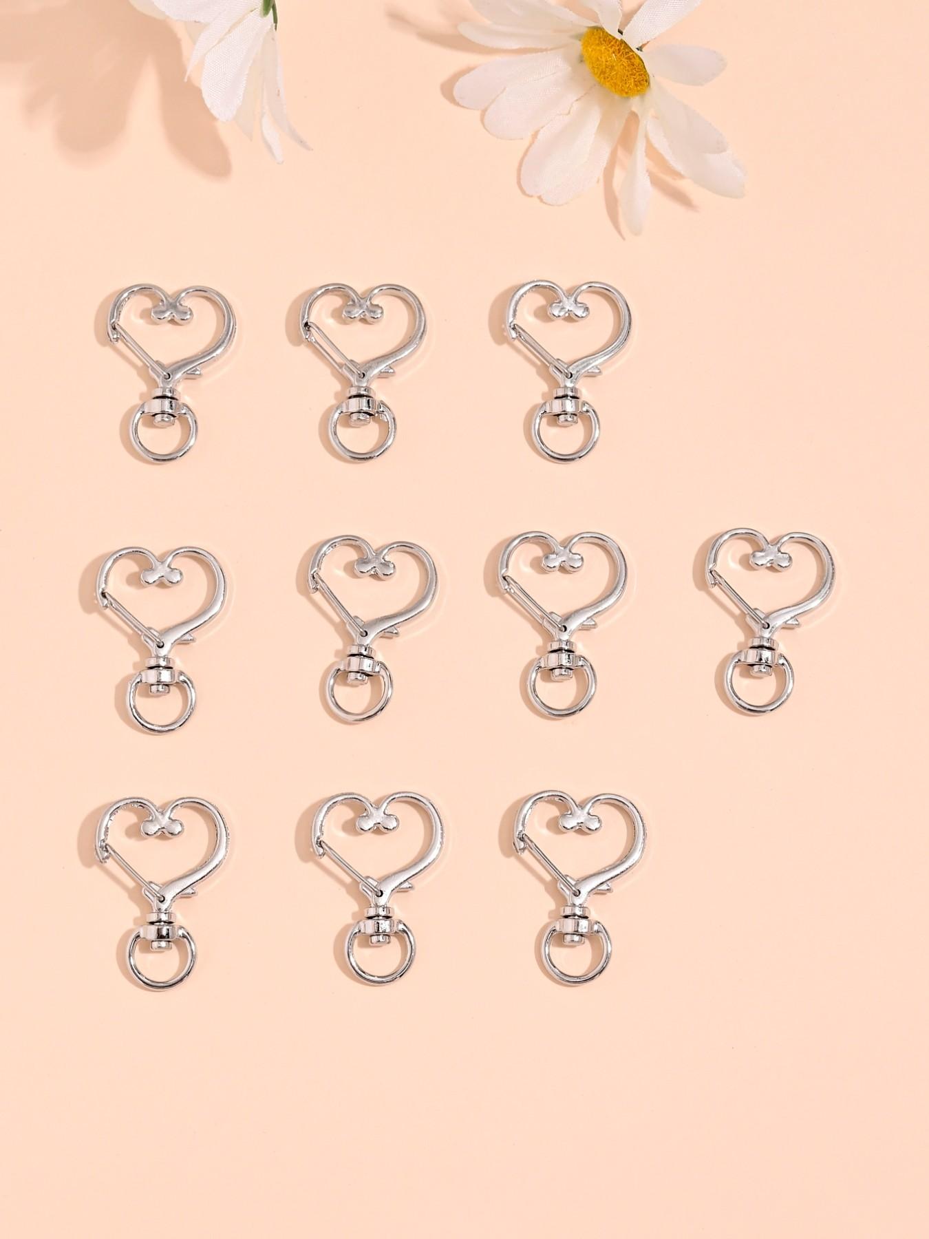 10 Fashionable Simple Metal Rotating Keychain Accessories Hooks, Ideal for DIY Keychain Making, Hardware Supplies for All Seasons