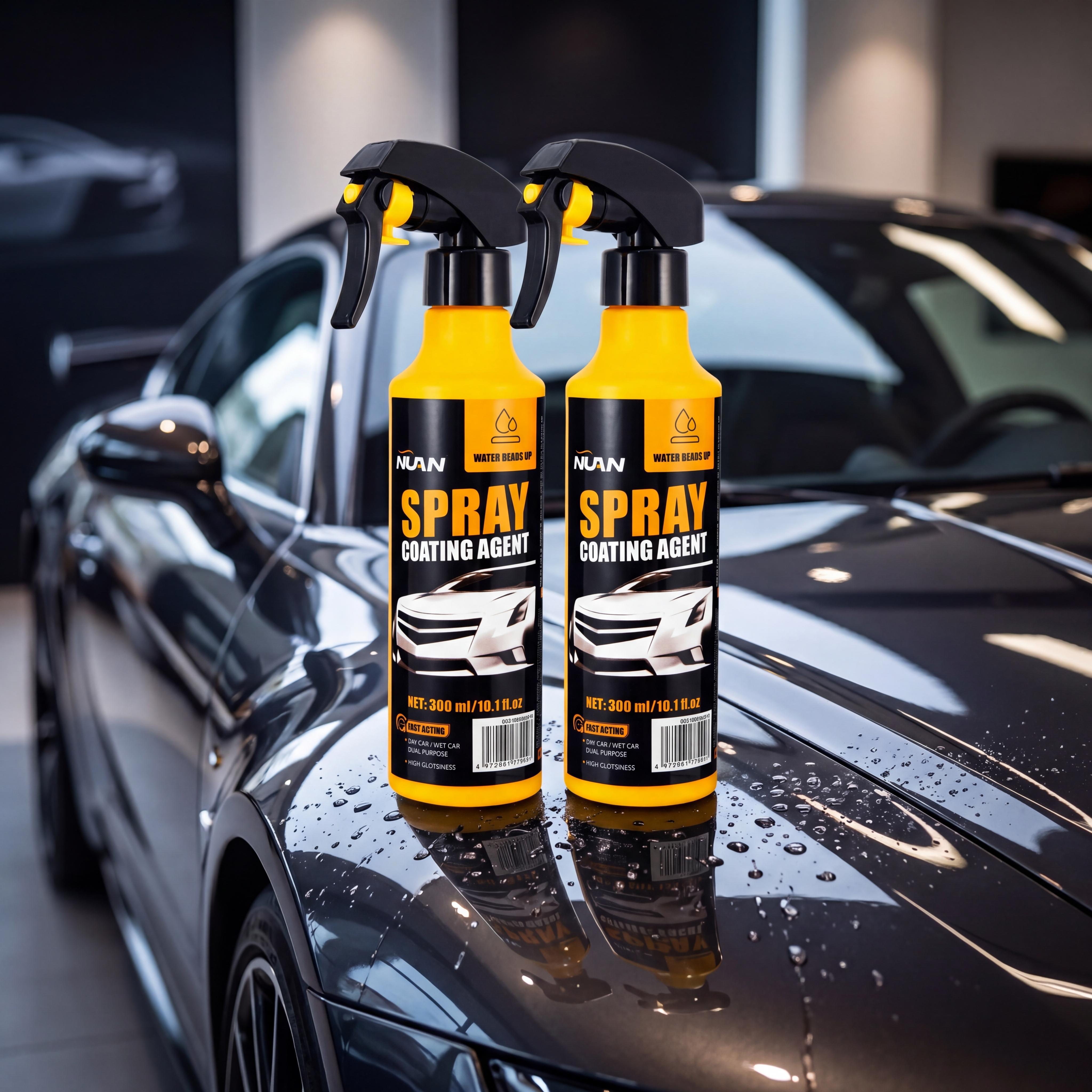 NUAN nano car coating spray - 300ml Fast-Acting Car Paint Polish & Sealant, Long-Lasting Hydrophobic Protection, Anti-Stain & Anti-Fading, Perfect for Daily Car Care