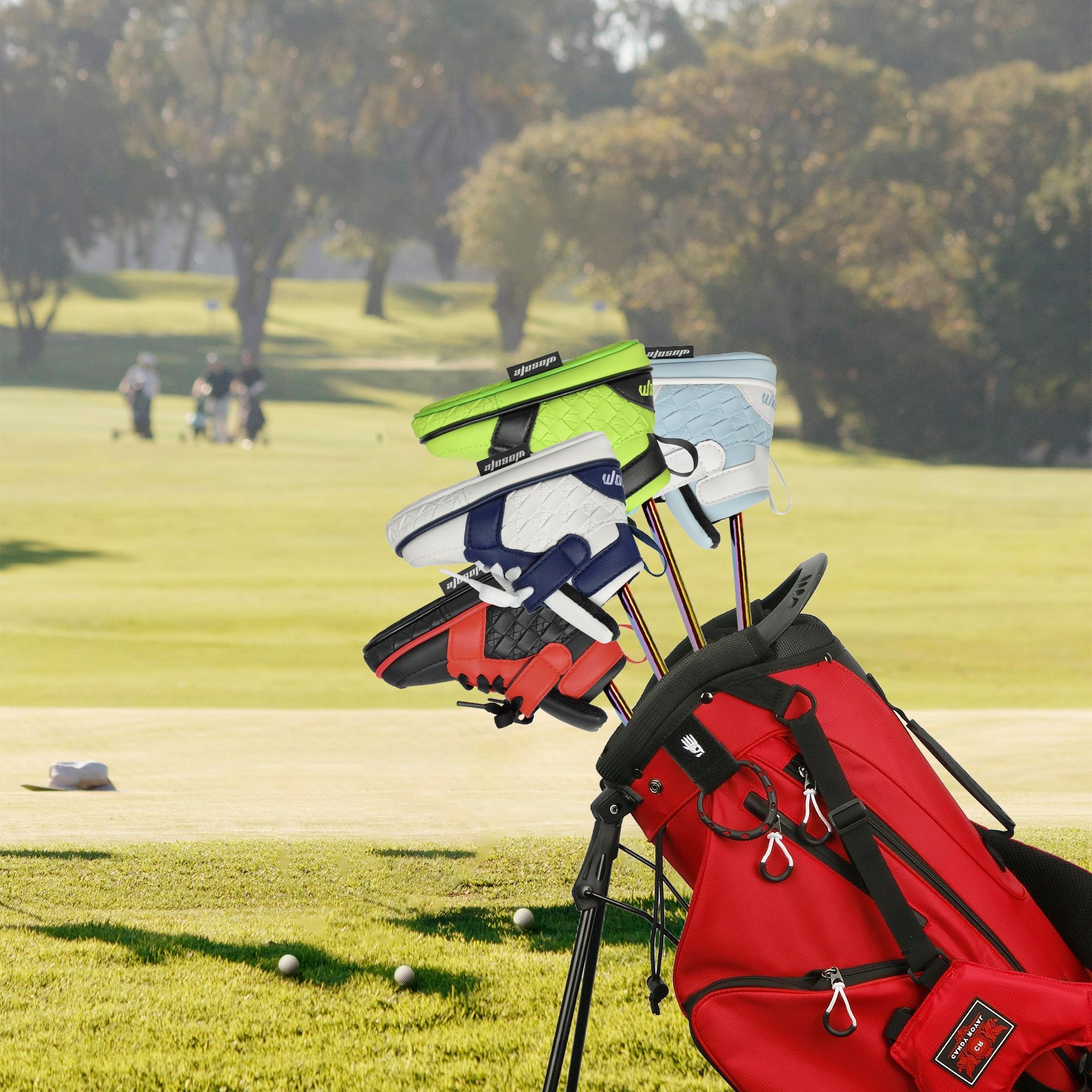 1 golf putter cover,sneaker style design,durable PU material suitable for any weather,fits all models of straight-shaft putters,available in 4 colors,golf accessories