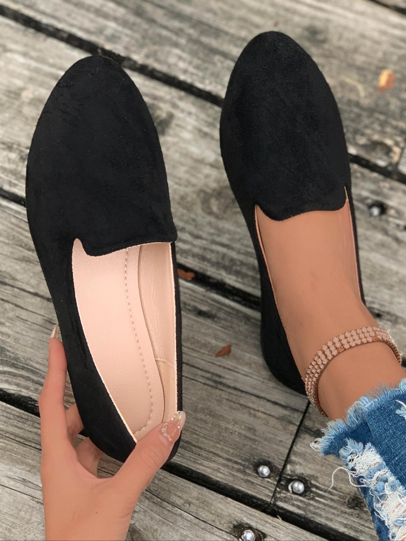 Women's Solid Color Pointed Toe Flats, Soft Sole Comfortable Slip-On Casual Shoes, Versatile Commuter Shoes for Work and Daily Wear