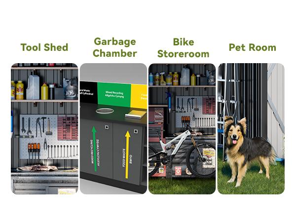 COMHOMA 8x6FT Shed Outdoor Storage Shed Metal,Lockable Doors Tool Sheds with Sloping Roof,Steel Garden Shed with Air Vent for Backyard,Patio,Lawn