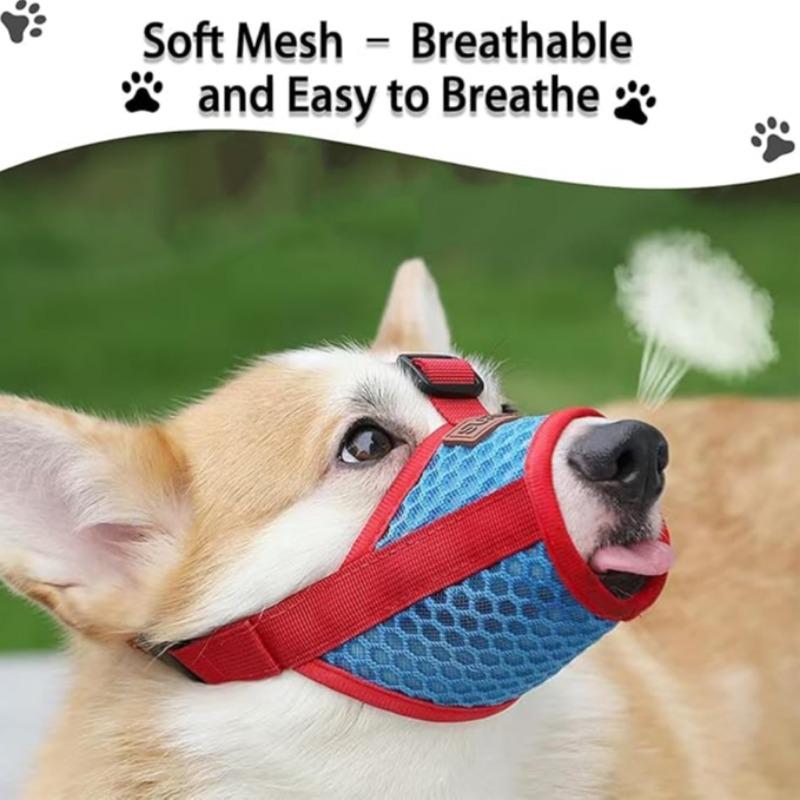Breathable Mesh Dog Bite Proof Muzzle, Universal Size Pet Mouth Guard, Prevents Barking, Comfortable and Durable, Ideal for Active Dogs
