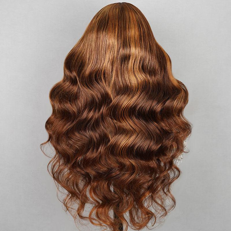 [Wig Clearance Sale] Suntuhair 20-32inch Balayage Highlight Brown Body Wave Wig 200 density Human Hair Full 13x4 HD Lace Front Pre Plucked Hairline and Bleached Knots Affordable Wigs For Black Women