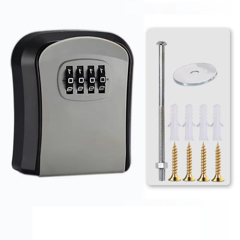 Flip-Top Key Safe Box, Wall-Mounted Metal & Plastic Key Storage, Password Lock, Ideal for Home, Hotel, Travel, Emergency, Renovation