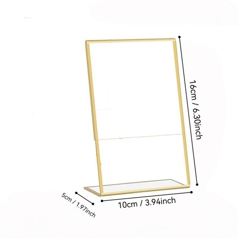 6-Piece Acrylic Sign Holder Set, Frame, Vertical Stand, Transparent Tilted Photo Frame, Wedding Table Number Display, Home Decor
