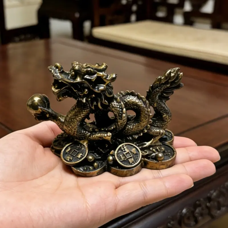 1PC Creative Resin China Dragon Desktop Ornament, Elegant Home Decor, Resin Figurine Statue, for Living Room, Office Desk, Car Dashboard, Perfect Gift for Opening Ceremony
