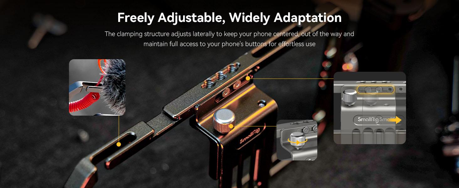 SmallRig Universal Phone Cage, Smartphone Video Rig Kit with Handles, Handheld Filmmaking Vlogging Case Stabilizer for Videomaker, for iPhone for Samsung for Pixel and Other Android Phones for iphone 17 Pro/MAX Selfie Cellphone 4121