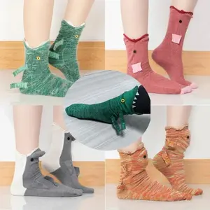 2023 New Knitted Crocodile Socks Autumn Winter Women Cute Cartoon Floor Warm Socks Christmas Funny Socks calcetines de la mujer