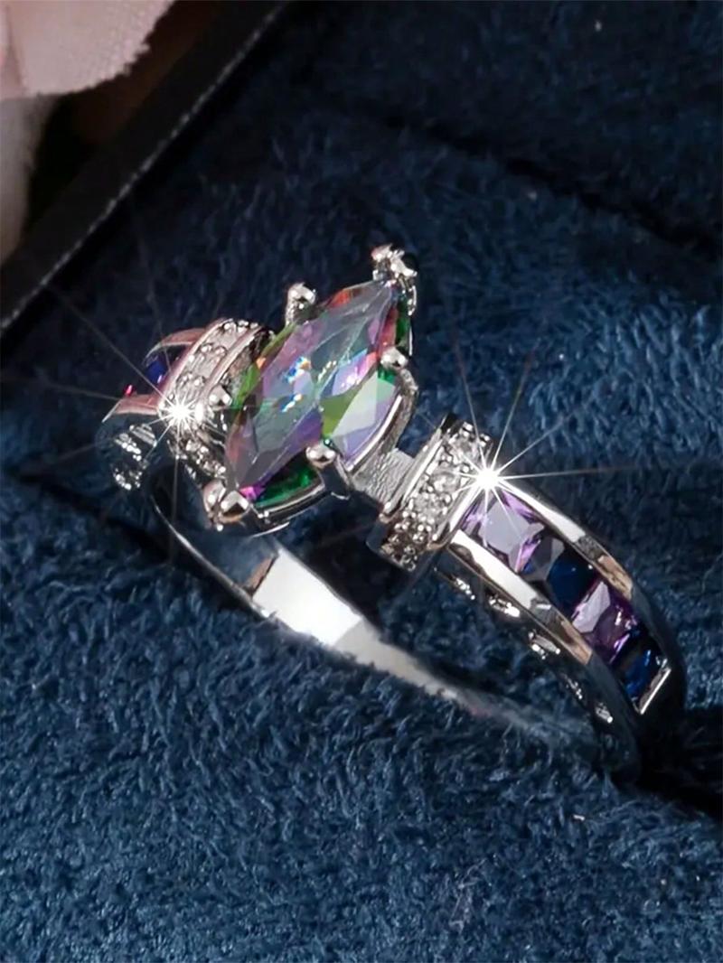 1 PC Elegant S925 Sterling Silver Cubic Zirconia Rings Elegant ...