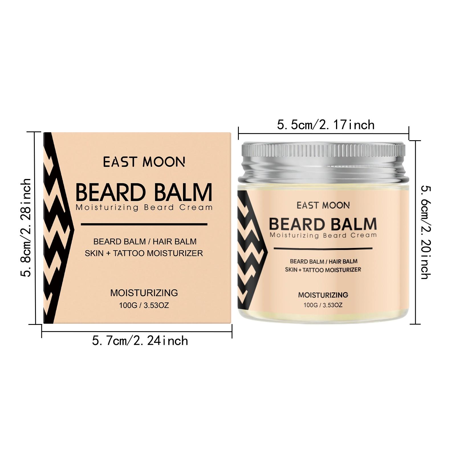 East Moon Men's Beard Care Balm, Refreshing and Moisturizing, Non-Greasy, Easy to Apply, Soft Touch, Gentle Nourishment