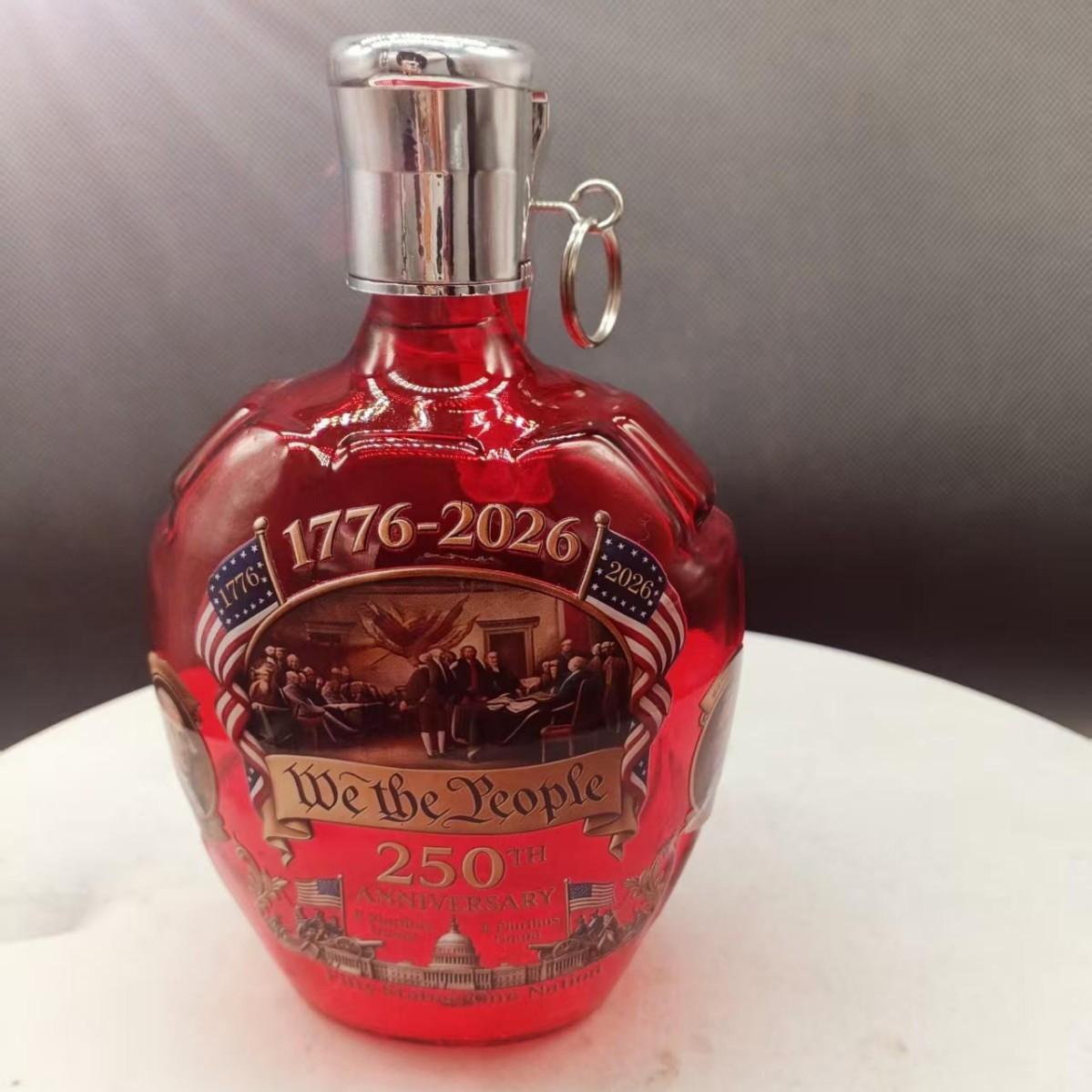 Viral Grenade Whiskey Bottle 1776-2026, Airtight Sealed Borosilicate Glass Decanter, Durable Design for Long-Lasting Use