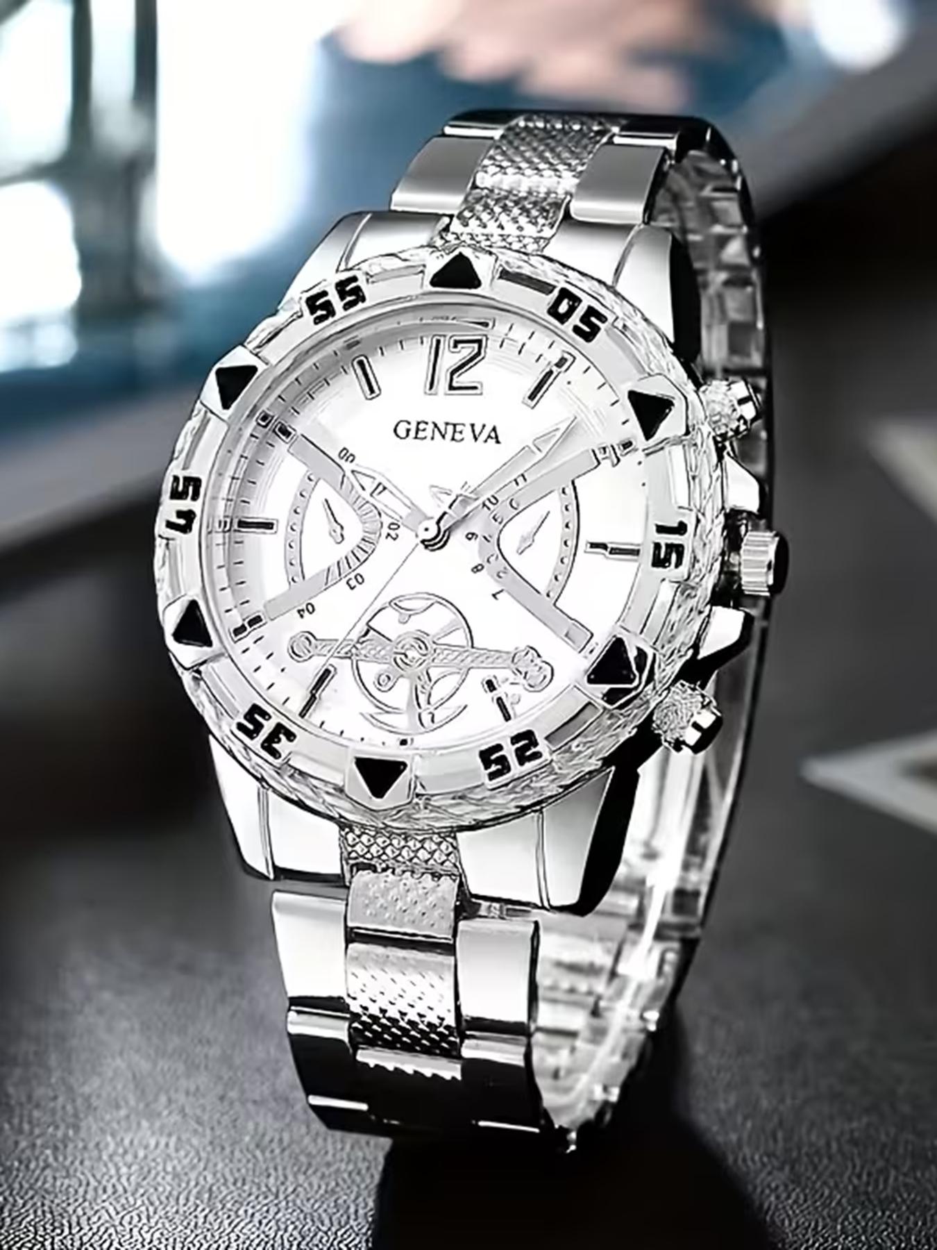 10 piece set of men's luxury watches with multi colored dials, suitable for both business and casual wear, making it an ideal gift for his birthday or holiday