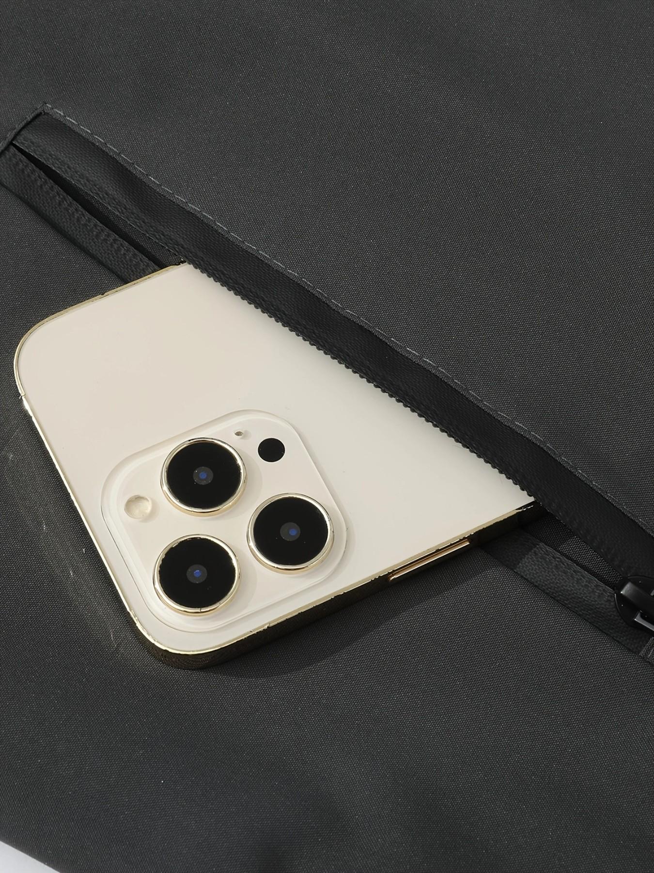 Label Letter Hoodie Jacket, Polyester Fabric, Stylish Print Design, Casual Slim Fit, Spring & Fall Fashion Outerwear