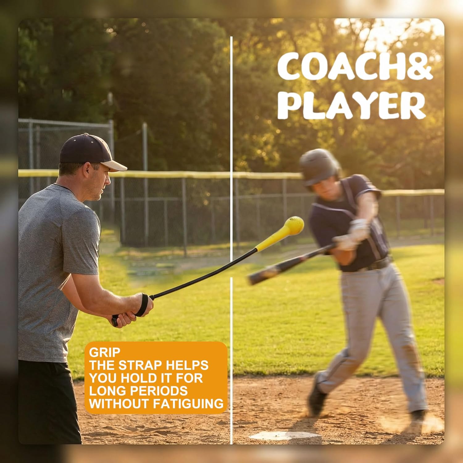 Baseball Swing Trainer,54'' Hitting Stick for Baseball & Softball,Non-Slip Grip Batting Practice Tool for  Ages