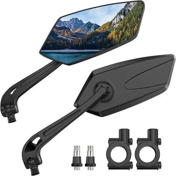 2 Pack Bike Mirrors, eBike Mirrors for Handlebars, 360° Adjustable Safety Bicycle Rear View Mirrors, Scratch Resistant Glass Lens, Bicycle Universal Fit Accessories