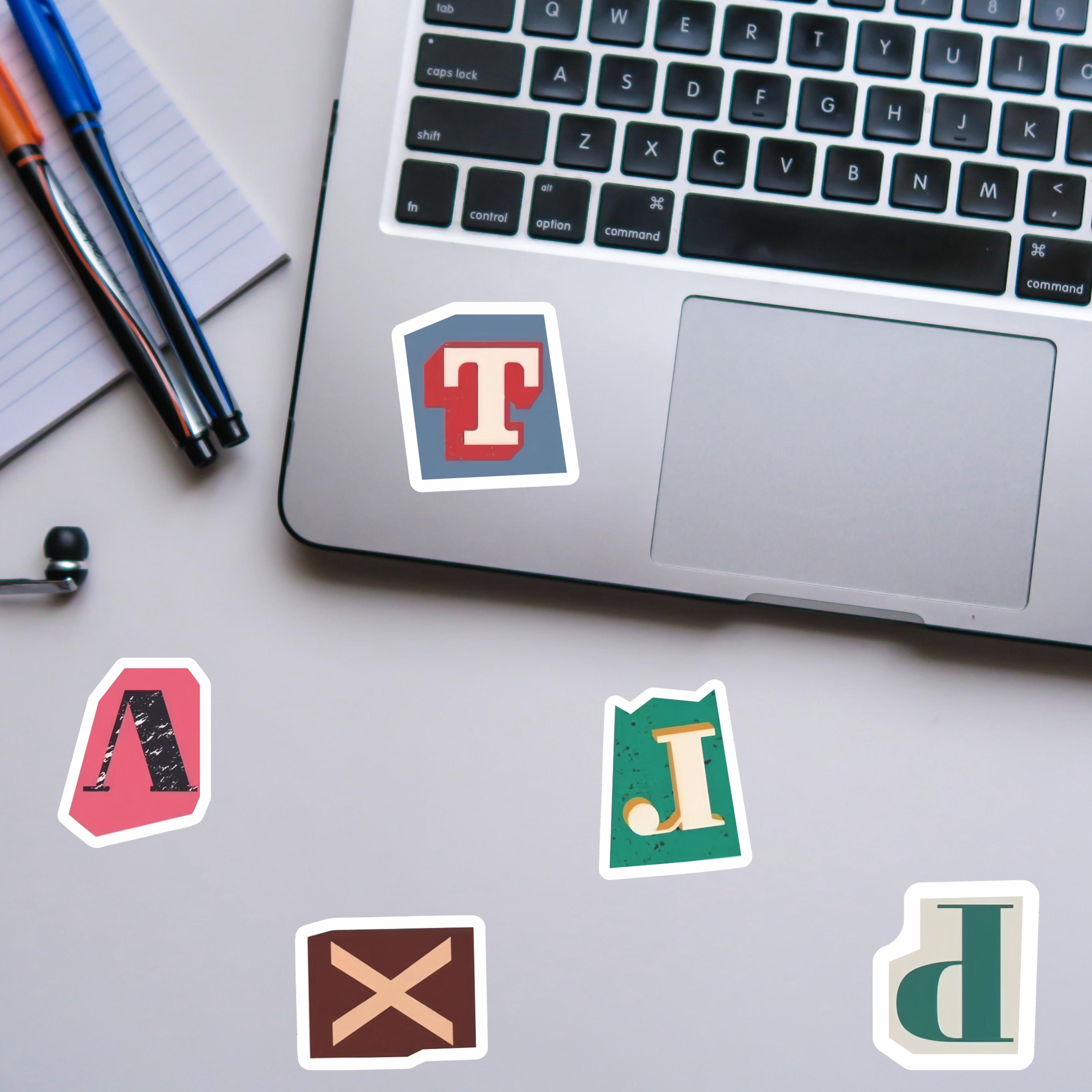 50pcs Vintage Ransom Letter Stickers Pack, Waterproof Retro Typography ...